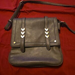 Gray leather purse